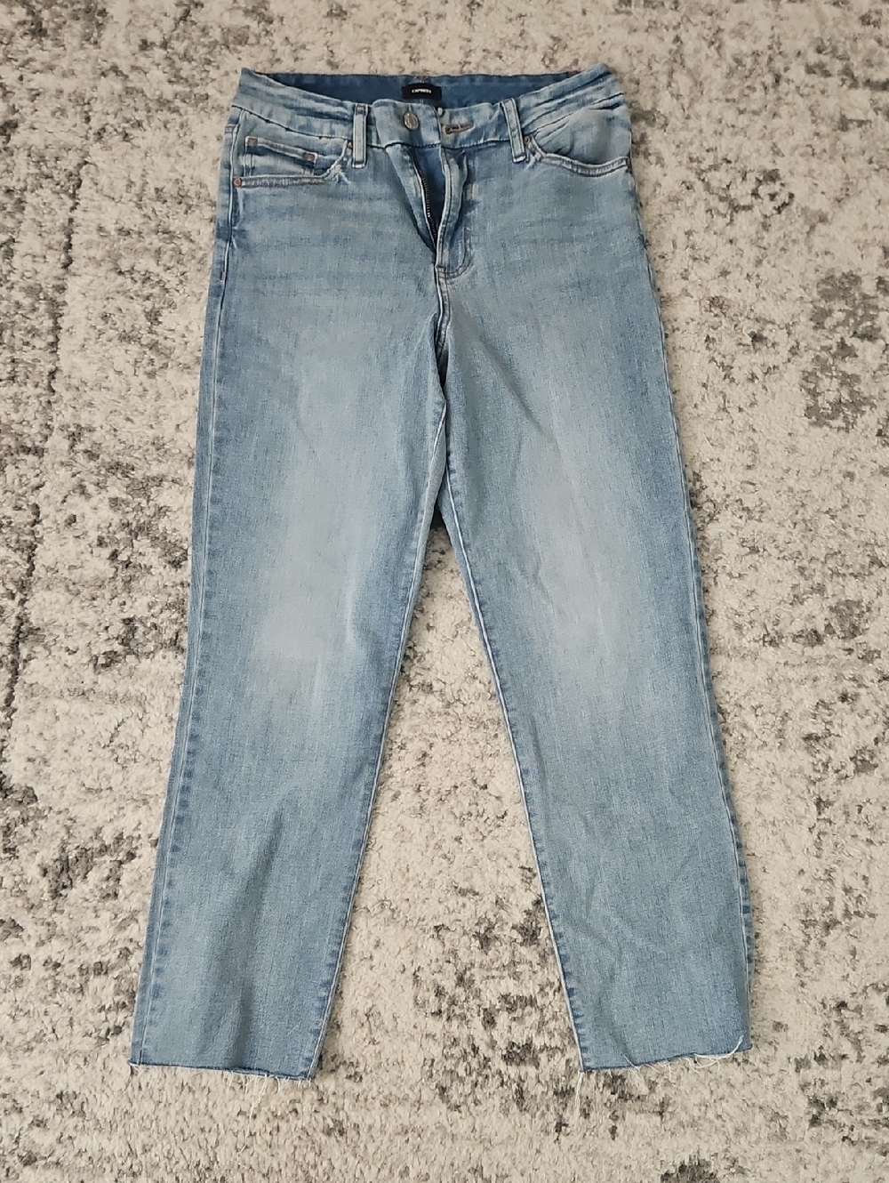 Express Light Blue Ankle Crop Jeans